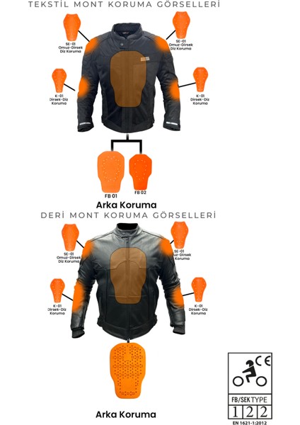 2002001 Buffalo Hakiki Deri Korumalı Motosiklet Montu modelleri