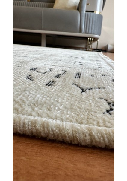 Ecosıa Modern Şönil Kilim Halı Yüksek Kalite Yolluk Antrasit Yıkanabilir Saçaklı Kaymaz Taban fırsatları