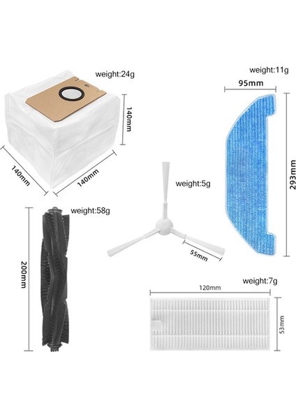 13 Adet Aksesuar Parçaları Q11 Robotlu Süpürge Yıkanabilir Ana Yan Fırça Paspas Bezi Hepa Filtre Toz Torbası (Yurt Dışından) indirimleri