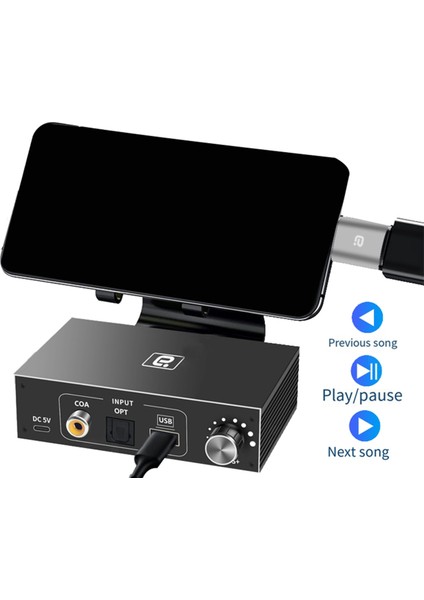 192 Khz Hifi Ses Kod Çözücü Dac Dijital Analog Dönüştürücü Adaptör Tv Optik Koaksiyel USB Otg Kulaklık Amplifikatörü-Abd Tak (Yurt Dışından)