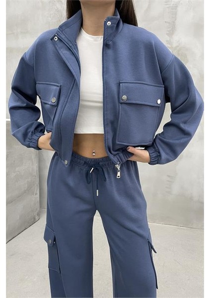 Kadın Kargo Cepli Takım Likralı Kumaş Eşofman Takımı DPNBASP7272 fiyatları