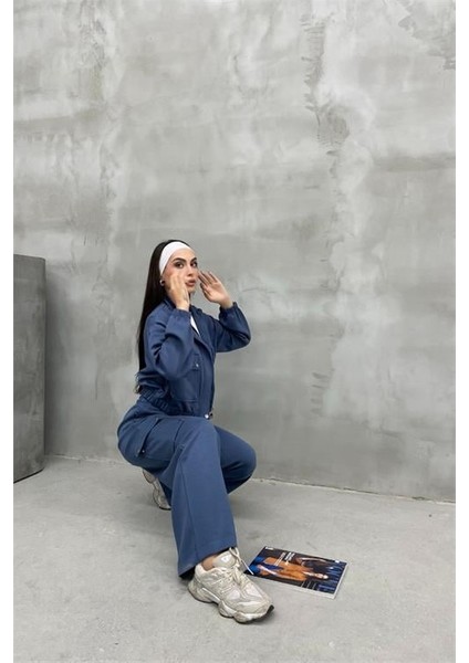 Kadın Kargo Cepli Takım Likralı Kumaş Eşofman Takımı DPNBASP7272 modelleri