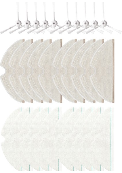 30 Adet Yıkanabilir Paspas Bezi Yan Fırça T8/max/max+ Robotlu Süpürge Yedek Yedek Kiti (Yurt Dışından)