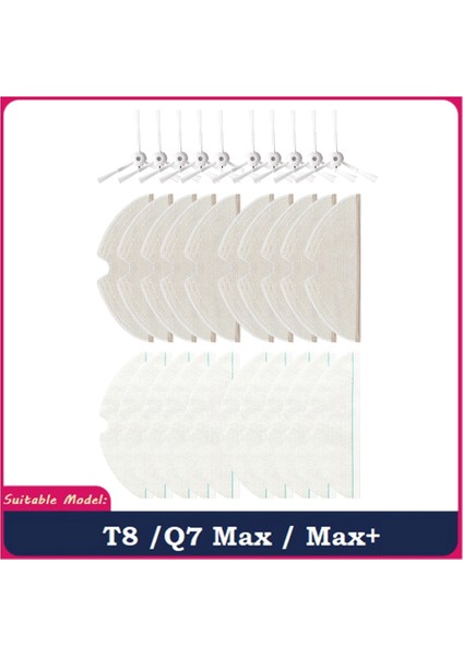 30 Adet Yıkanabilir Paspas Bezi Yan Fırça T8/max/max+ Robotlu Süpürge Yedek Yedek Kiti (Yurt Dışından) fiyatları