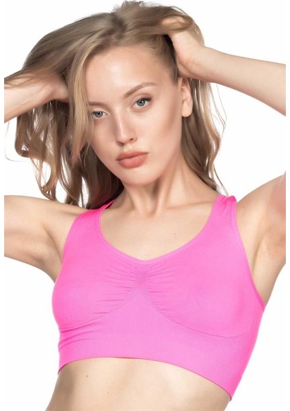 Byrbrf Neon Fuşya 4001 Soft Sporcu Büstiyer Byrnew