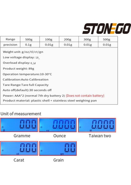 1 Adet Mini Cep Telefonu Mücevher Terazisi 500/01G Hassas Cep Terazisi Mutfak Mücevherleri Içın Taşınabilir Terazi (Pil Dahil Değıldir) (Yurt Dışından)