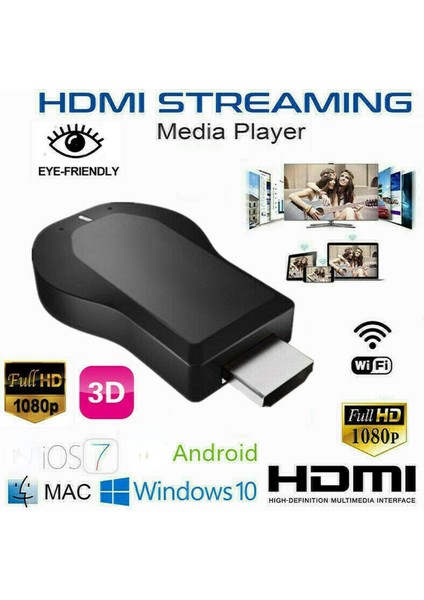 1080P M2 Plus Wifi Hd HDMI Medya Oynatıcı Streamer Tv Cast Dongle Stick (Yurt Dışından)
