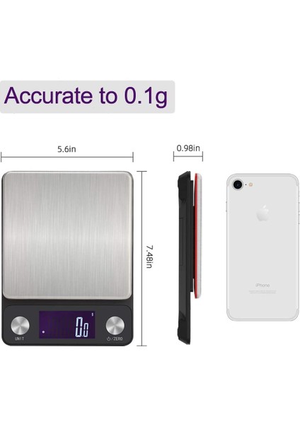 Dijital Mutfak Terazisi LCD Ekran 5kg 0.1G/0.01OZ Pişirme Pişirme Tartıları Için (Yurt Dışından)