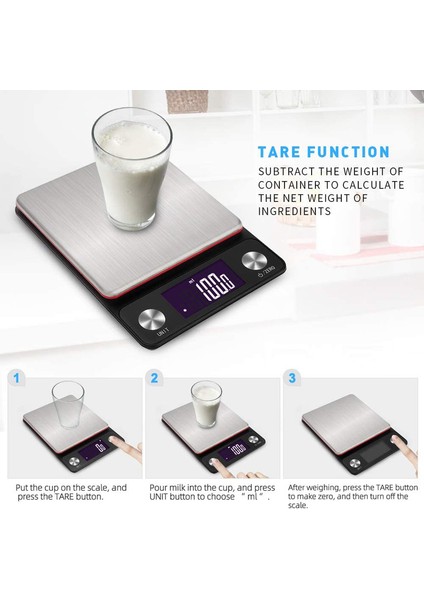 Dijital Mutfak Terazisi LCD Ekran 5kg 0.1G/0.01OZ Pişirme Pişirme Tartıları Için (Yurt Dışından)