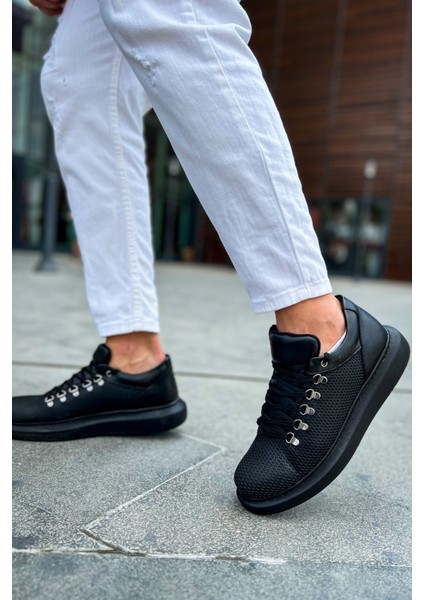 Siyah Renk Bağcıklı Poli Taban Favo Unisex Ayakkabı Sneaker TB021 fırsatları