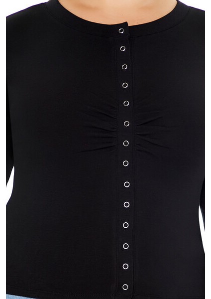 Plus Size Uzun Kollu Bluz