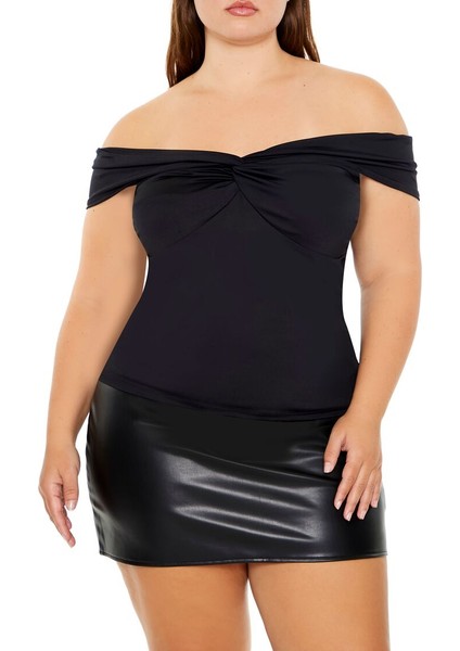 Plus Size Madonna Yaka Bluz