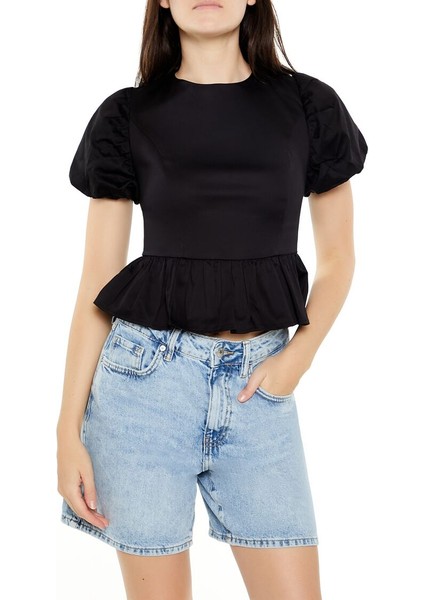 F21 Balon Kol Detaylı Bluz