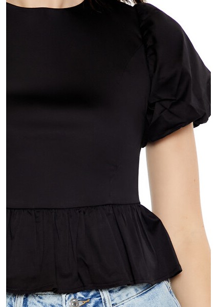 F21 Balon Kol Detaylı Bluz fırsatları