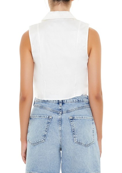 F21 Fiyonklu Önü Açık Bluz