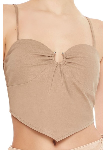 Kalp Yaka Askılı Bluz indirimleri