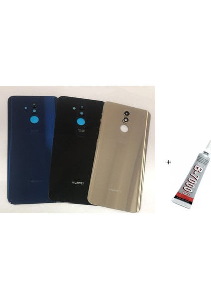 Huawei Mate 20 Lite Arka Batarya Pil Kapağı Siyah  (B7000 15 ml Yapıştırıcı)