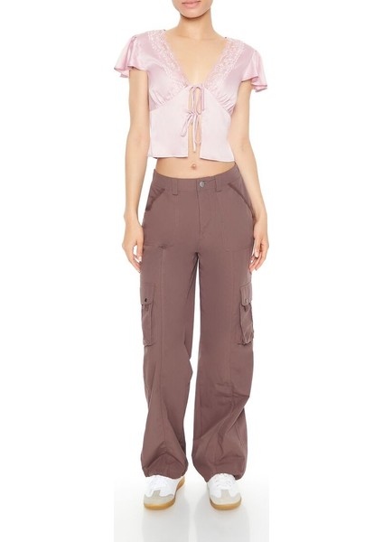 Dantel Detaylı Saten Crop Bluz fiyatları