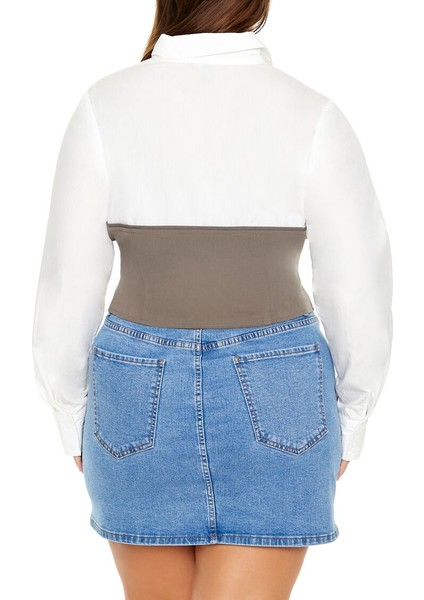 F21 Plus Size Straplez Yaka Bluz indirimleri