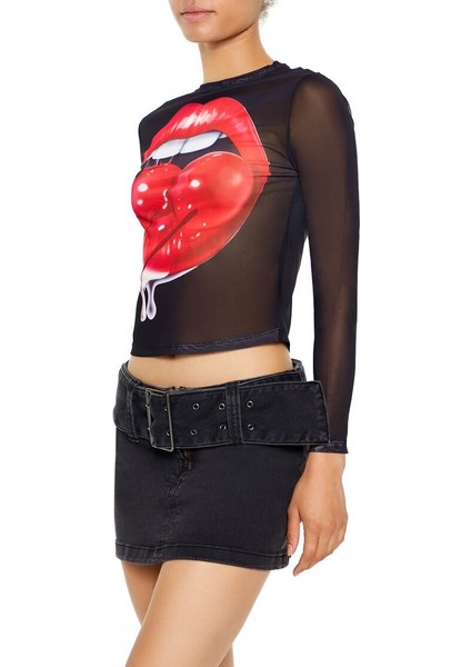 F21 Transparan Baskılı Bluz fırsatları