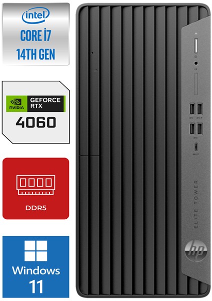 Elite Tower 800 G9 I7-14700 64GB Ddr5 2tb SSD 8GB/RTX4060 Windows 11 Pro Masaüstü Bilgisayar HP999Z5ET10