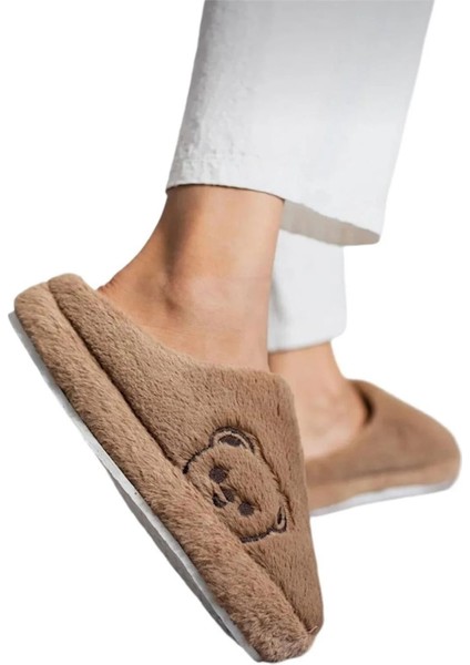 Kadın Ev Terliği Peluş Ses Yapmaz Kalın Taban Terlik 1021-127-0003 modelleri