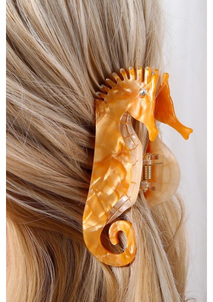 Sarı Denizatı Lüks Asetat Toka