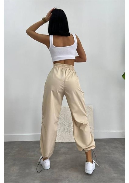 Dipmoda Kadın Paraşüt Kumaş Paça Detaylı Pantolon GTS032