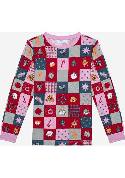 Kız Çocuk Patchwork Termal Çok Renkli Pijama Takımı fiyatları