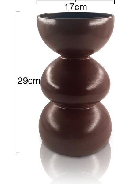 Haven Seramik Vazo - Dekoratif Ev Aksesuarı - Kahve - 29 cm * 17 cm fiyatları