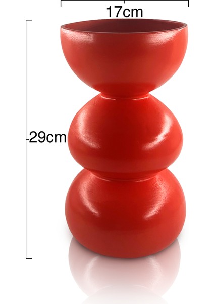 Haven Seramik Vazo - Dekoratif Ev Aksesuarı - Kırmızı - 29 cm * 17 cm fiyatları