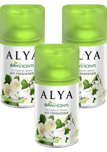 Nature's Scents White FlowersBeyaz Çiçekler Oda Kokusu Yedek Makine Spreyi 250 ml x3 Adet