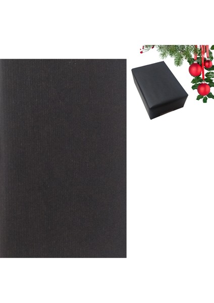 İtalyan Premium Hediye Paketleme Kağıdı, Paket, Ambalaj Kağıdı, Kraft & Siyah, No 798, 70 x 200Cm