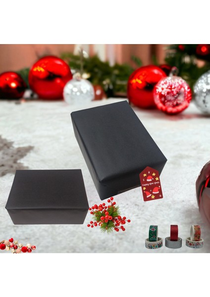 İtalyan Premium Hediye Paketleme Kağıdı, Paket, Ambalaj Kağıdı, Kraft & Siyah, No 798, 70 x 200Cm fırsatları