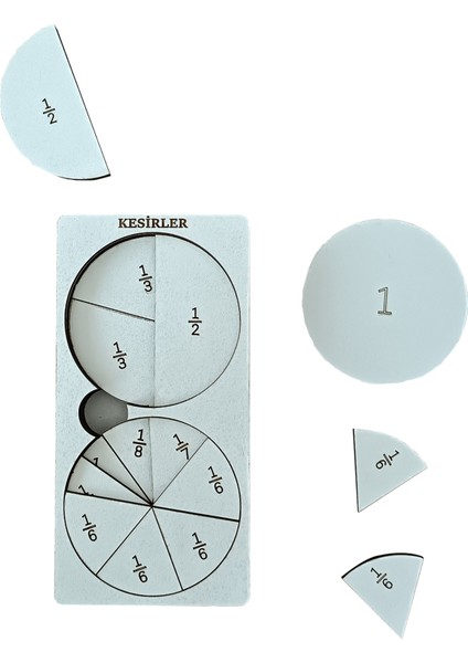 Kesirler Puzzle Yapboz Eğitici-Öğretici Oyuncak Matametik Oyunu