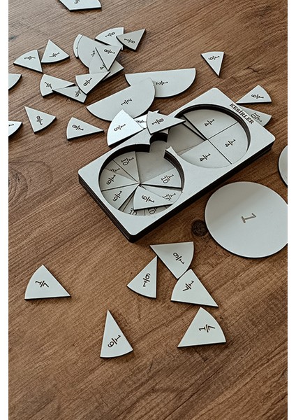Kesirler Puzzle Yapboz Eğitici-Öğretici Oyuncak Matametik Oyunu