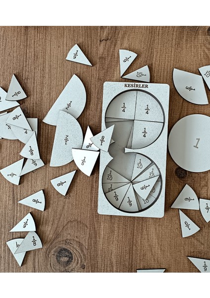Kesirler Puzzle Yapboz Eğitici-Öğretici Oyuncak Matametik Oyunu