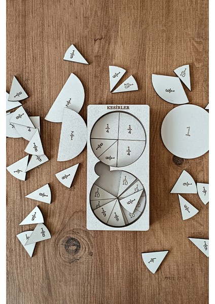 Kesirler Puzzle Yapboz Eğitici-Öğretici Oyuncak Matametik Oyunu
