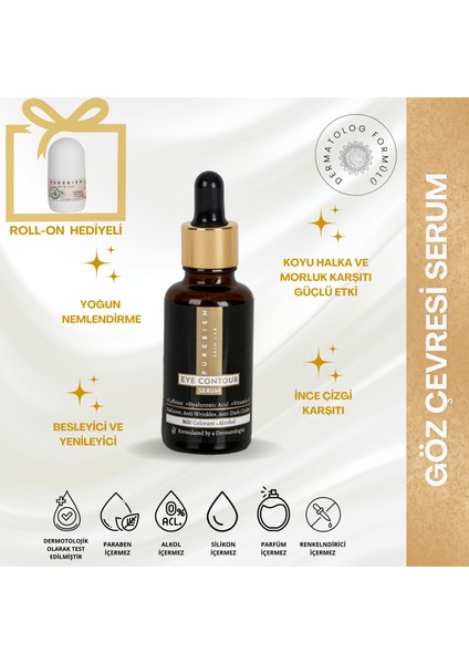 Aydınlatıcı Göz Çevresi Serumu - Kafein + Hyaluronik Asit +C Vitamini