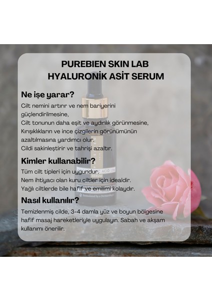 Hyaluronik Asit % 1.5 Serum - Yoğun Nemlendirici ve Cilt Tonu Eşitsizliklerini Azaltıcı etki %1.5 HYALURONİK ASİT + %10 NİASİNAMİD ve antioksidanlarla artan etki