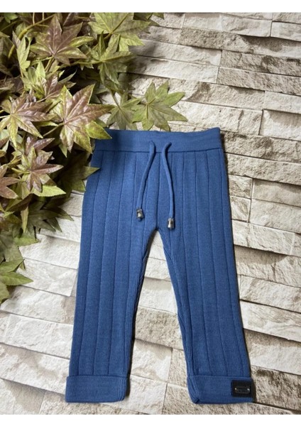 Beli Bağcıklı Fitilli Triko Pantolon