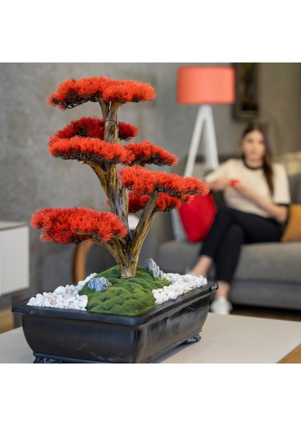 Atlas Bonsai-3-1 Masaüstü Kullanıma Uygun Doğal Ağaç Gövdeli Yapay Bonsai Ağacı - 50X60 cm fırsatları
