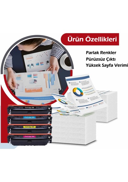 Canon CRG-069 Muadil Toner Çipsiz - LBP673CDW-MF752CD Mavi (Cyan)