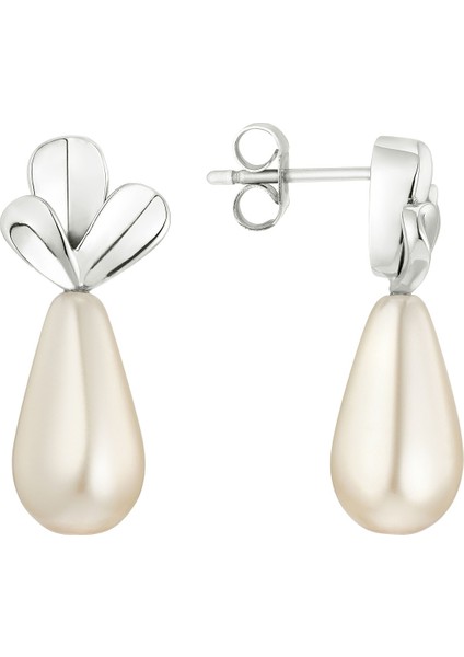 Damla Şeklinde Incili Manyetik Küpeler