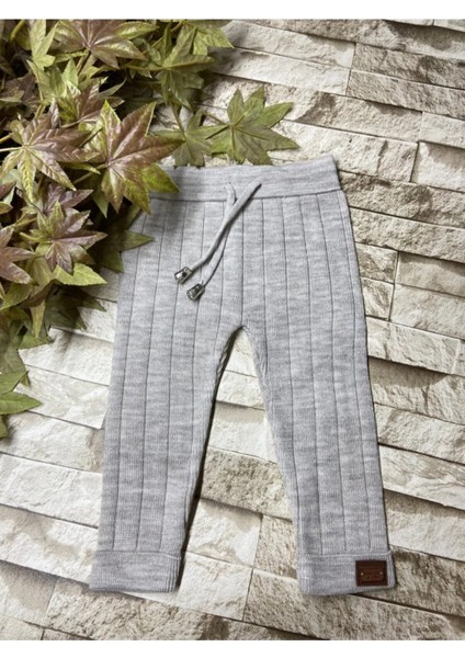 Beli Bağcıklı Fitilli Triko Pantolon