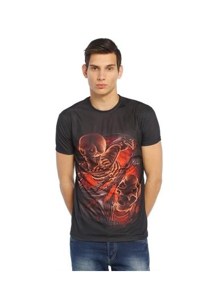 Iskelet Desenli 3D Tişört - DZN8319