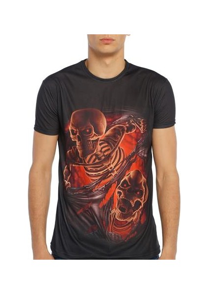 Iskelet Desenli 3D Tişört - DZN8319