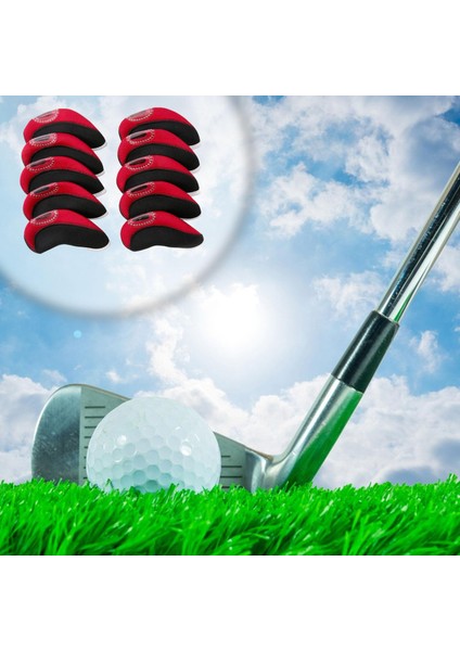 10X Neopren Golf Demir Headcovers Golf Kulübü Golf Sopası Kılıfı Koruyucu Erkek Kadın Golf Kırmızı (Yurt Dışından) fırsatları