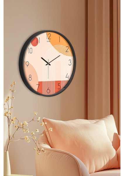 Pino Amore Siyah Metal Kasa Gerçek Cam 47 cm Sessiz Mekanizma Dekoratif Duvar Saati Mds-47 fiyatları