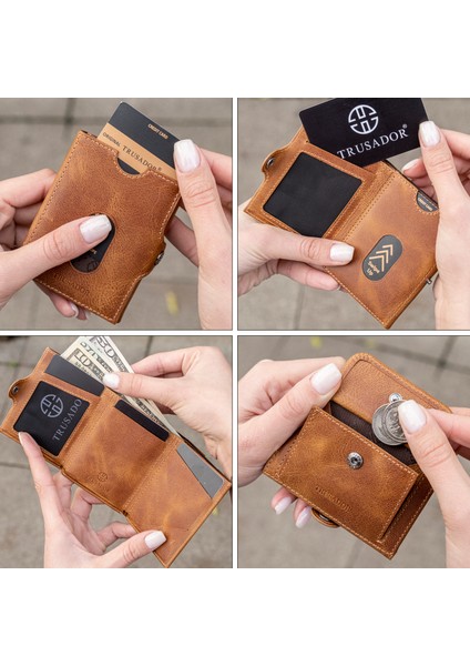 Valencia Taba Bozuk Paralık Cepli Unisex Hakiki Deri Rfid Korumalı Erkek Kadın Mini Cüzdan Hediye